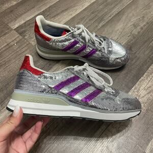 Adidas Women's ZX 500 Sequin Low Top Sneakers – Size 7 – Excellent Condition